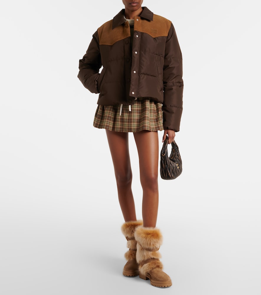 Gianvito Rossi Maverick suede and shearling biker boots