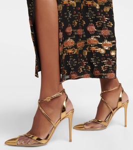 Gianvito Rossi Metallic leather and PVC pumps