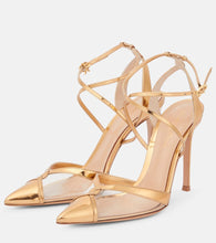 Gianvito Rossi Metallic leather and PVC pumps
