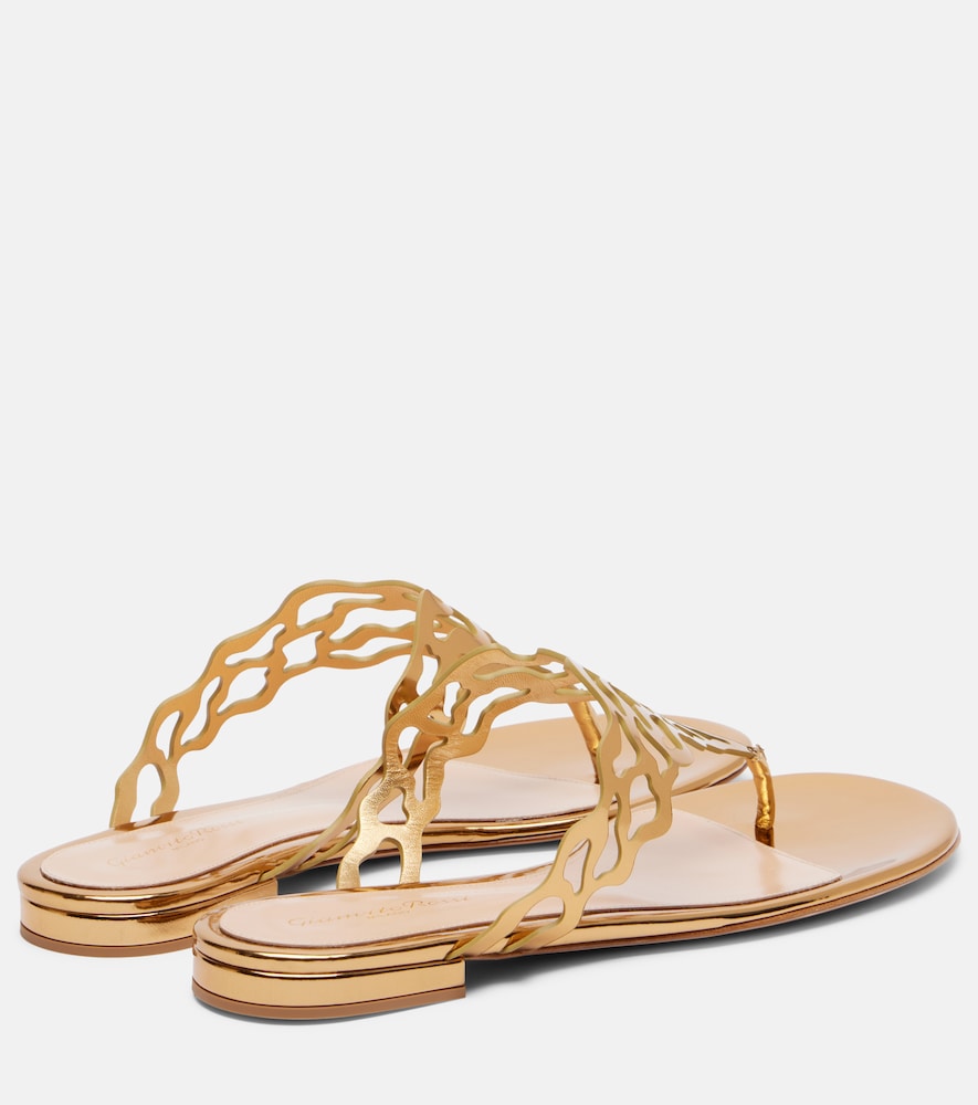 Gianvito Rossi Metallic-leather sandals