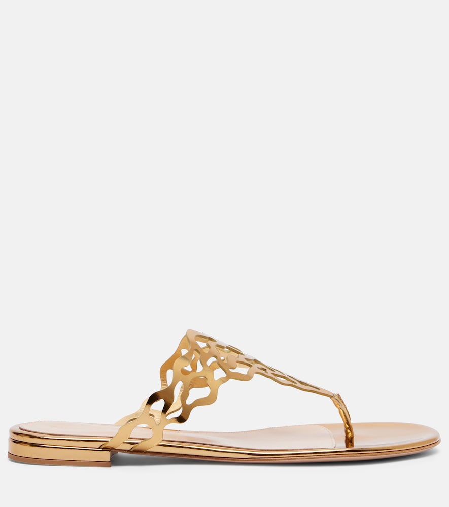 Gianvito Rossi Metallic-leather sandals
