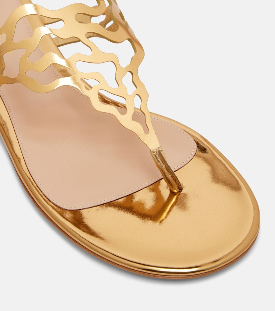 Gianvito Rossi Metallic-leather sandals