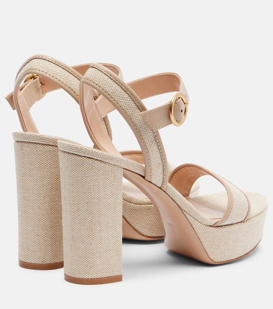 Gianvito Rossi Milos leather-trimmed canvas platform sandals