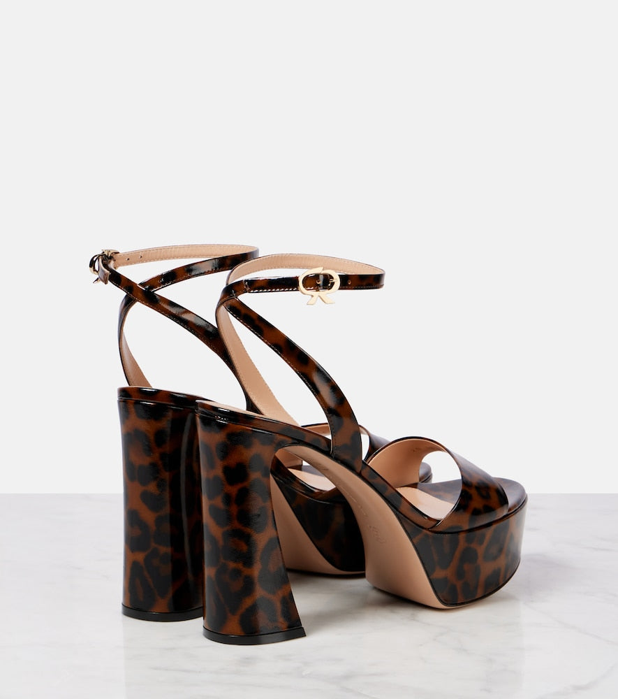 Gianvito Rossi Nancy 110 leopard-print platform sandals