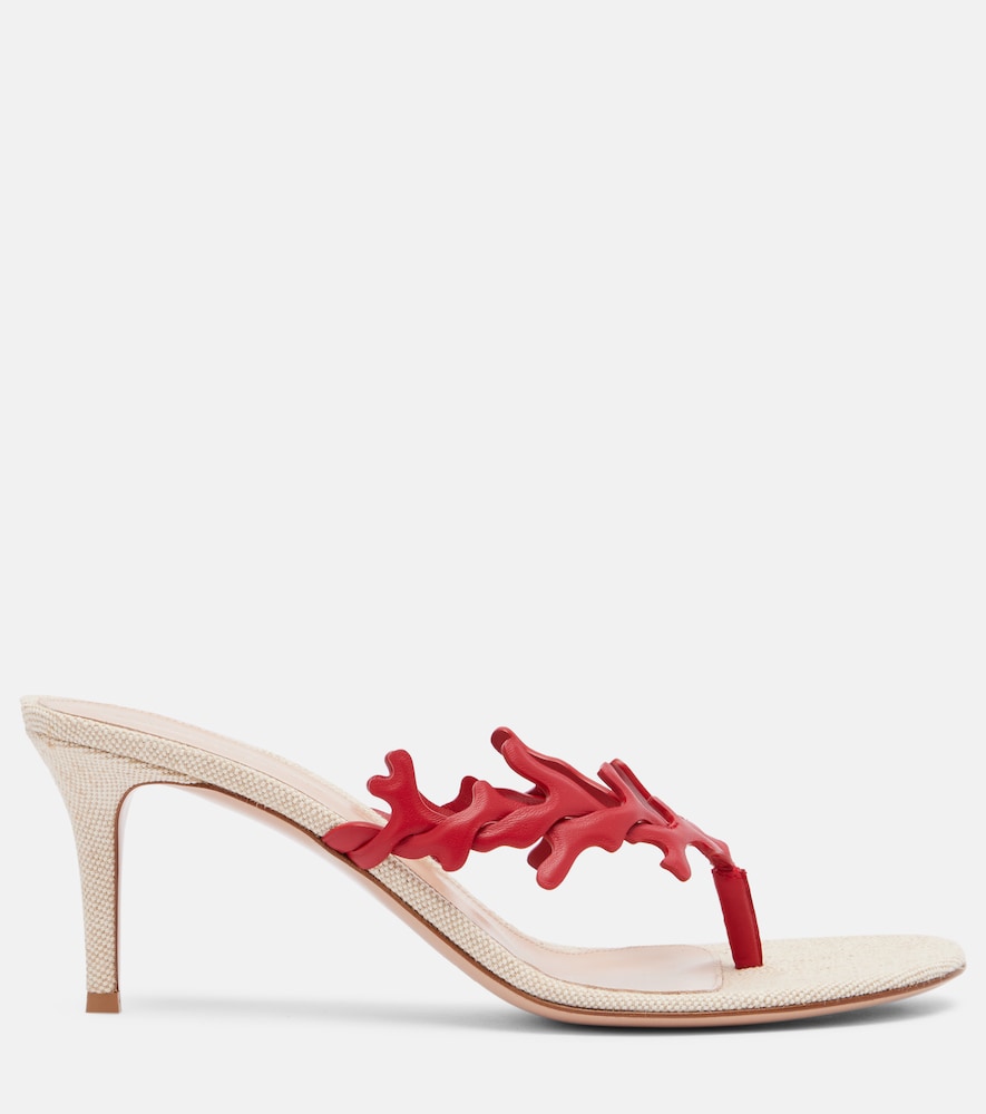 Gianvito Rossi Ocean canvas and leather thong sandals