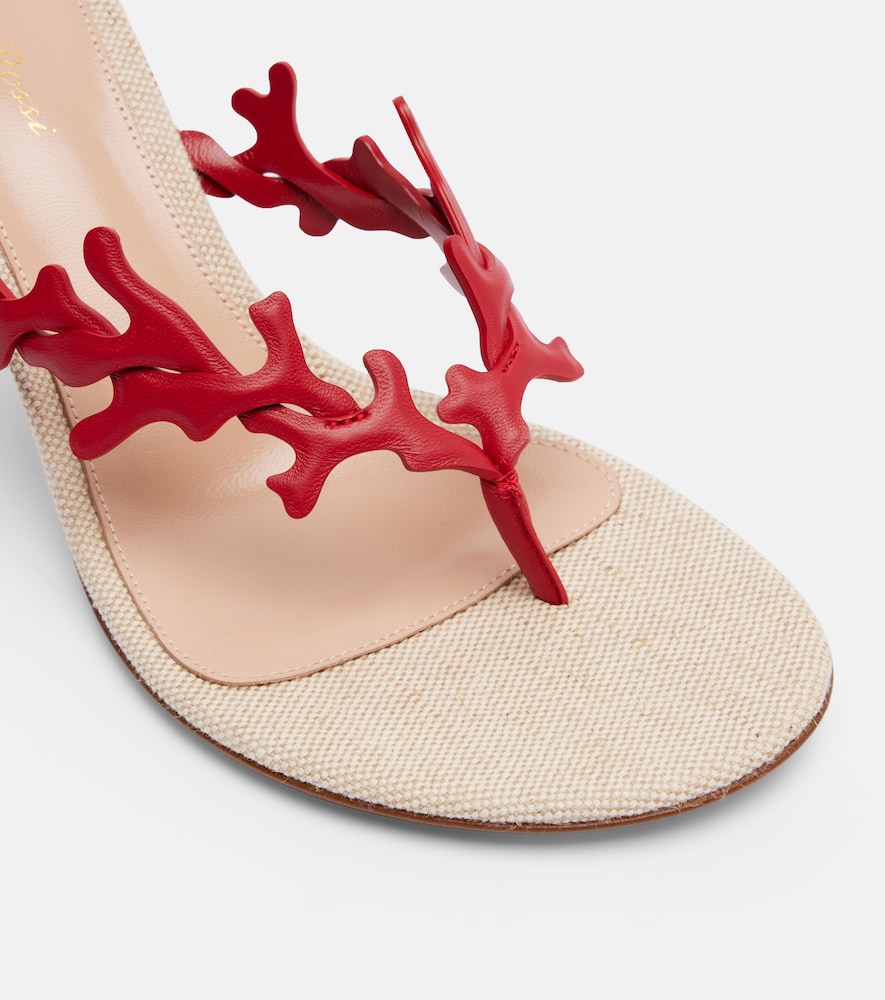 Gianvito Rossi Ocean canvas and leather thong sandals
