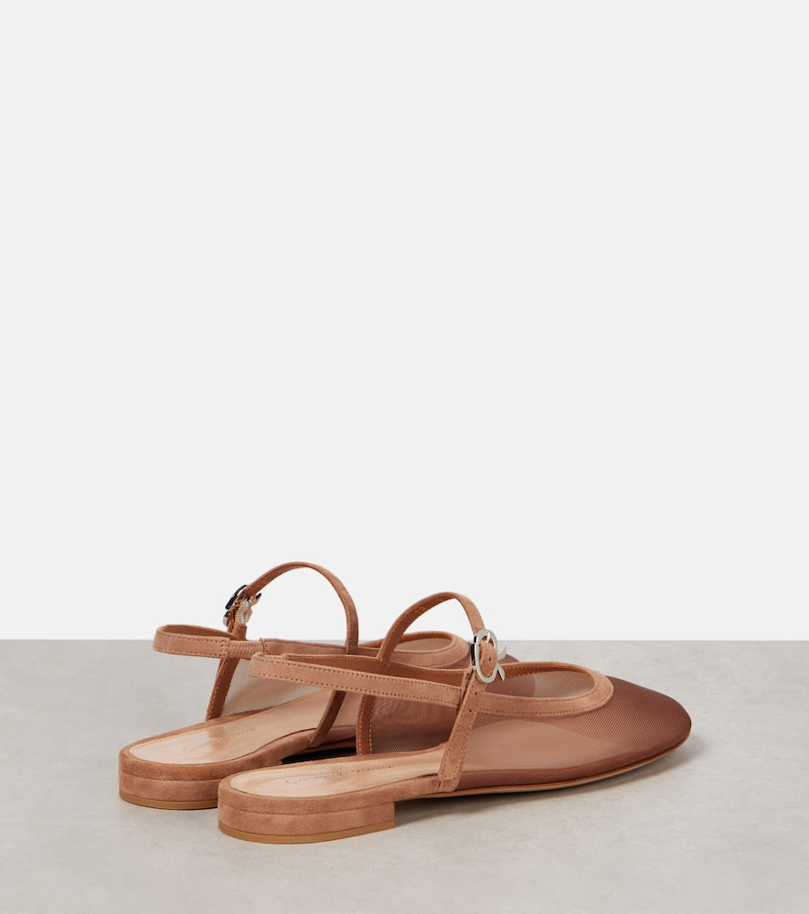 Gianvito Rossi Organza slingback flats