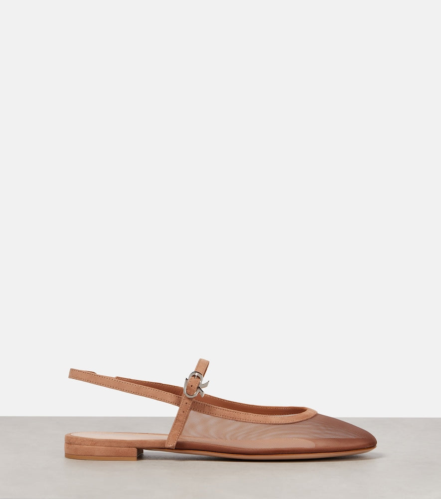 Gianvito Rossi Organza slingback flats