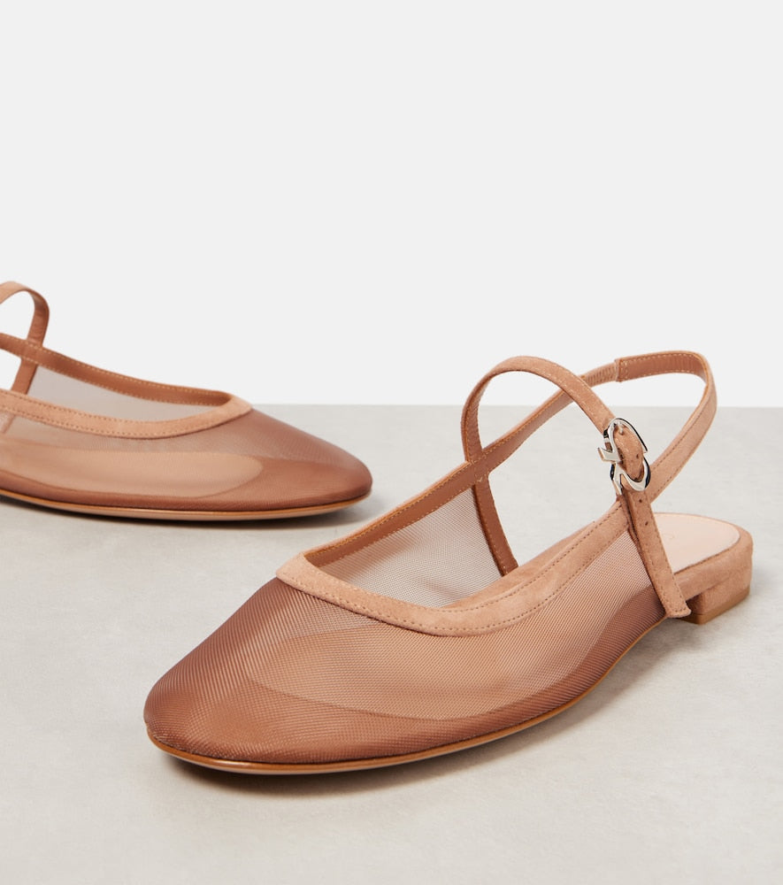 Gianvito Rossi Organza slingback flats