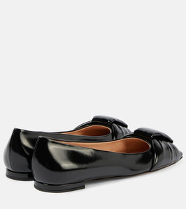 Gianvito Rossi Parad√É¬¨ bow-detail leather ballet flats