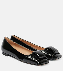 Gianvito Rossi Parad√É¬¨ bow-detail leather ballet flats