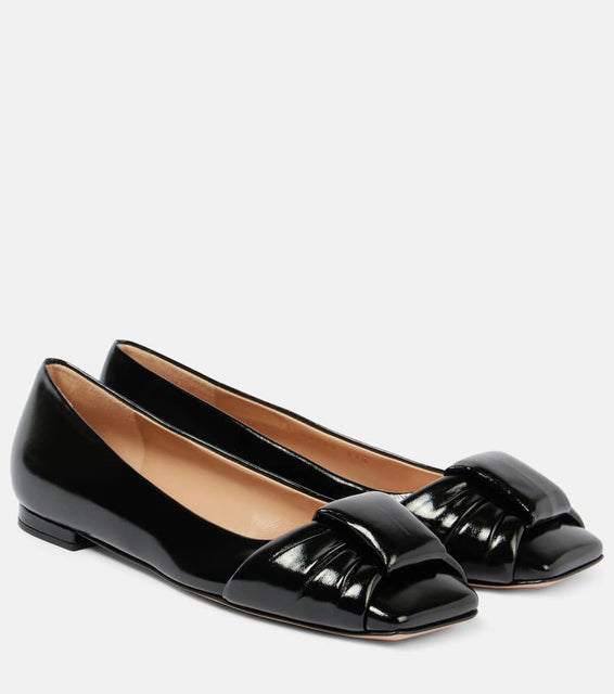 Gianvito Rossi Parad√É¬¨ bow-detail leather ballet flats