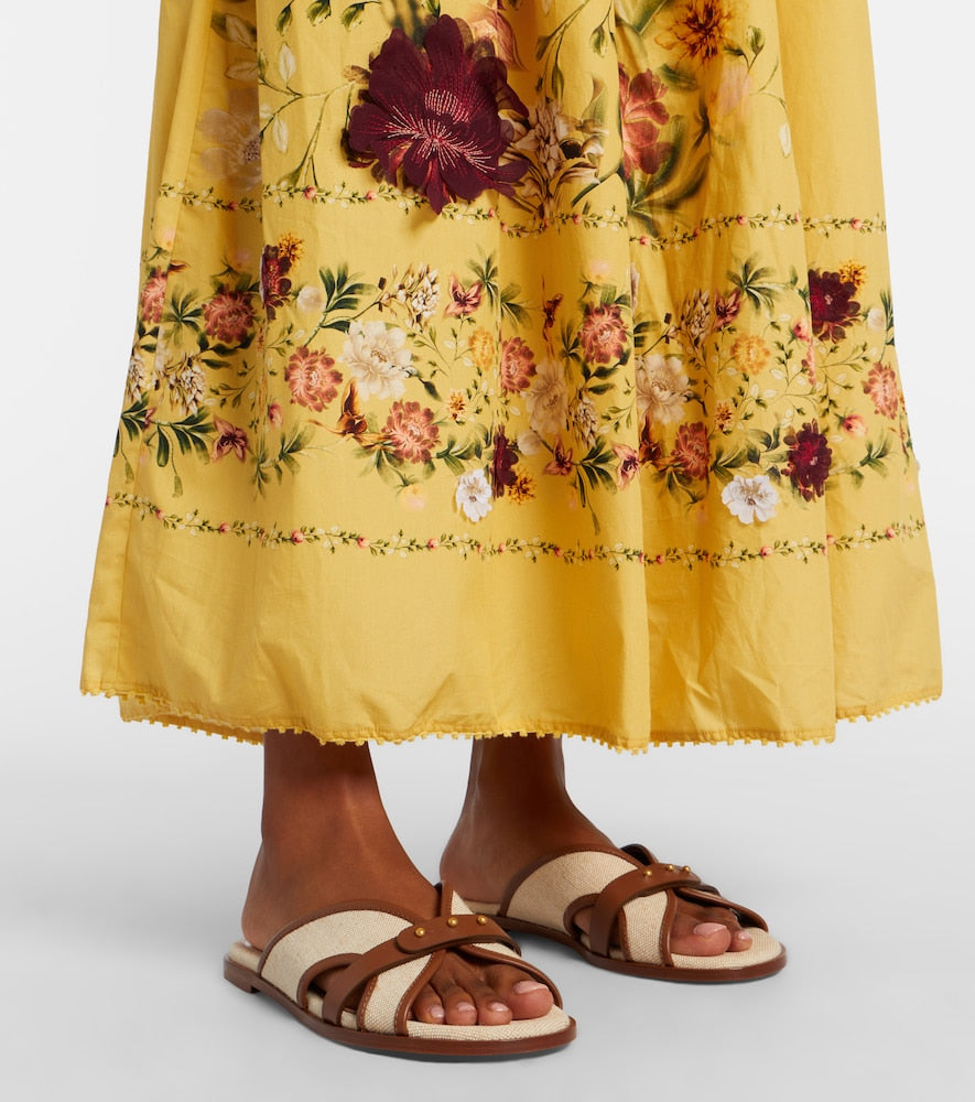 Gianvito Rossi Paros leather-trimmed canvas slides