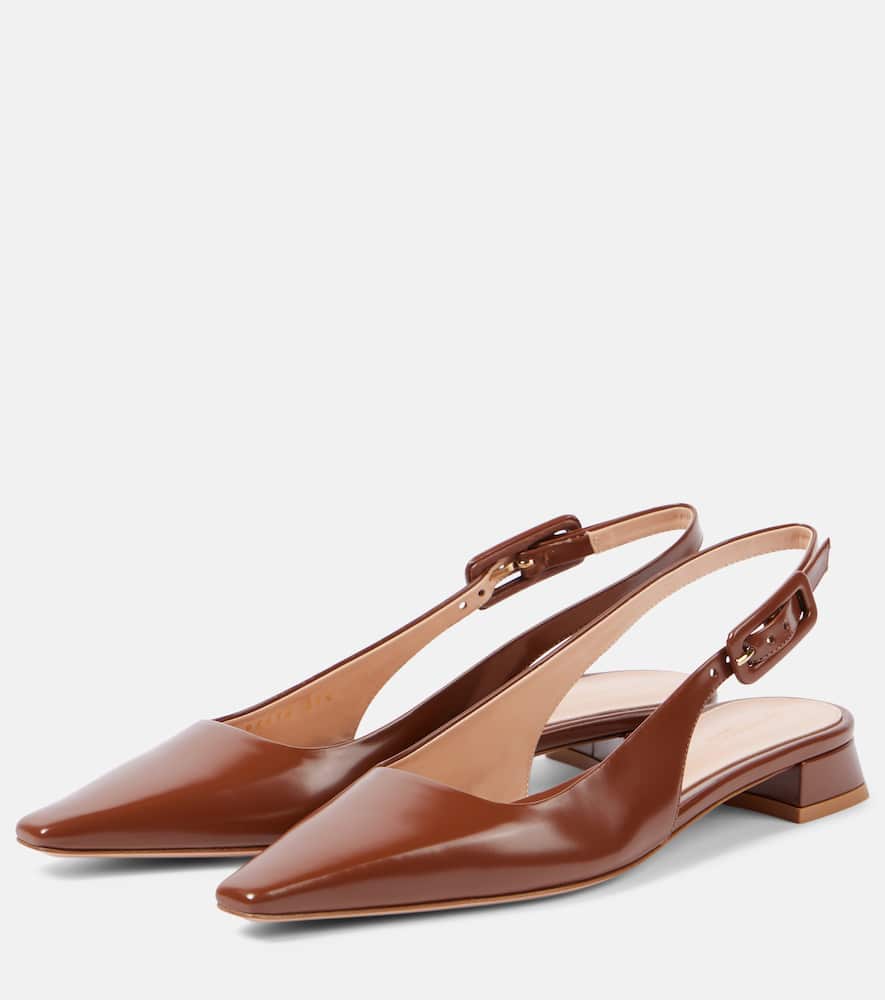 Gianvito Rossi Patent leather slingback flats
