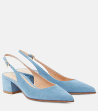 Gianvito Rossi Piper 45 suede slingback pumps - Gianvito Rossi Piper 45 麂皮露跟高跟鞋