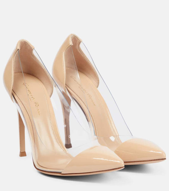 Gianvito Rossi Plexi 105 leather and PVC pumps