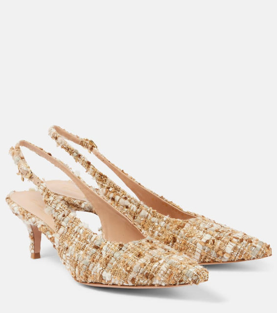 Gianvito Rossi Pointy 55 boucl√É¬© slingback pumps