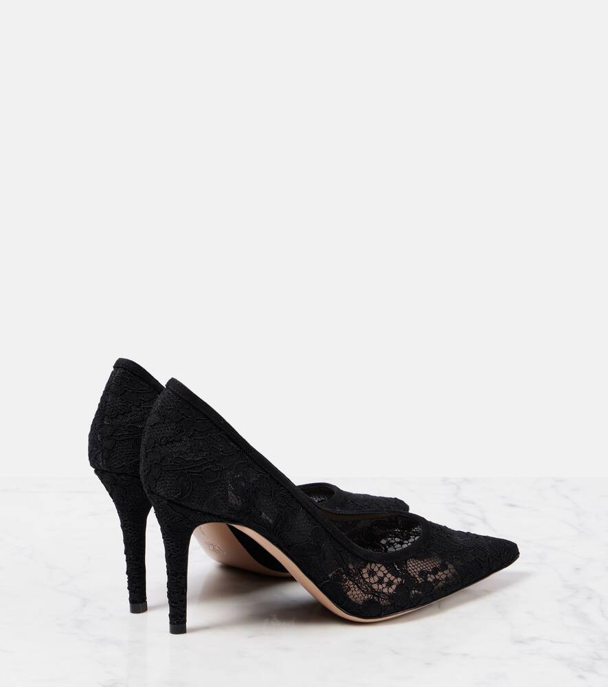 Gianvito Rossi Pointy 85 lace pumps