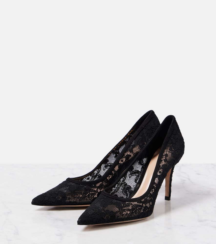 Gianvito Rossi Pointy 85 lace pumps