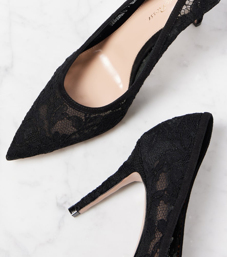 Gianvito Rossi Pointy 85 lace pumps