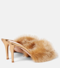 Gianvito Rossi Pointy shearling-trimmed leather mules
