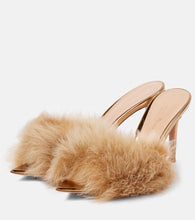 Gianvito Rossi Pointy shearling-trimmed leather mules