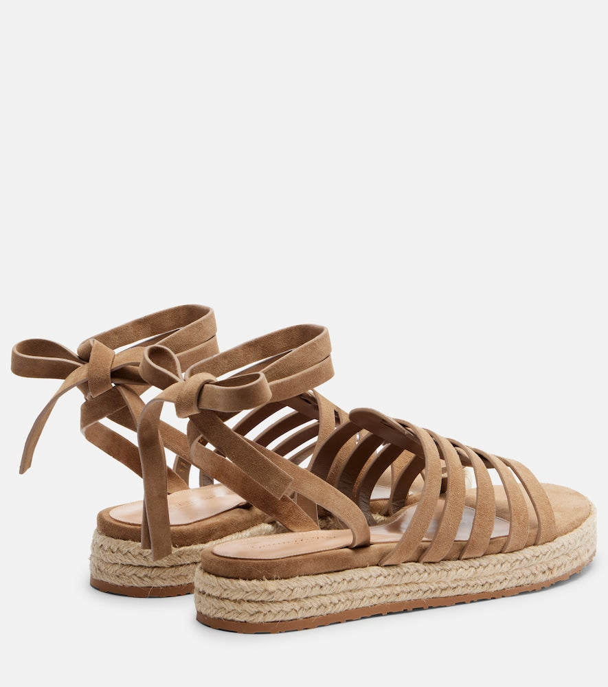 Gianvito Rossi Pompei suede espadrille sandals