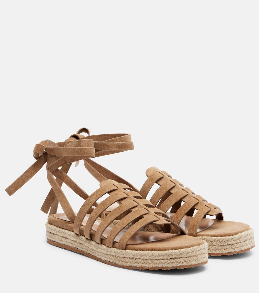 Gianvito Rossi Pompei suede espadrille sandals