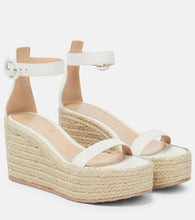 Gianvito Rossi Portofino leather espadrille wedges
