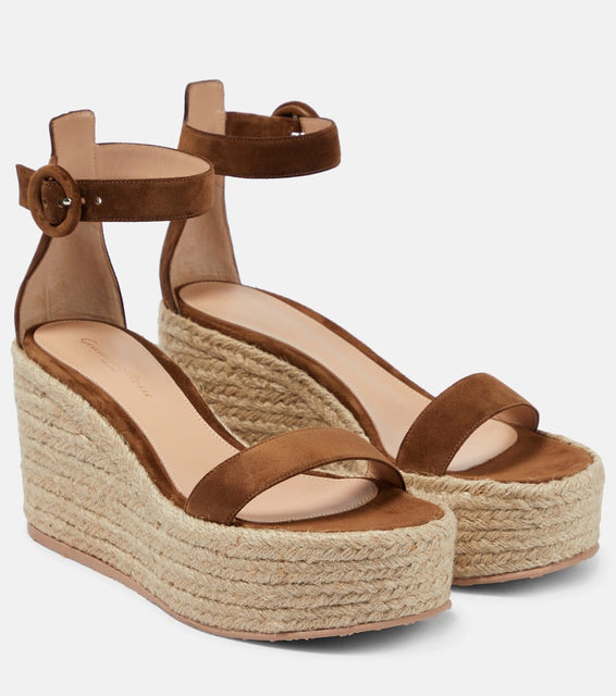 Gianvito Rossi Portofino suede espadrille wedges