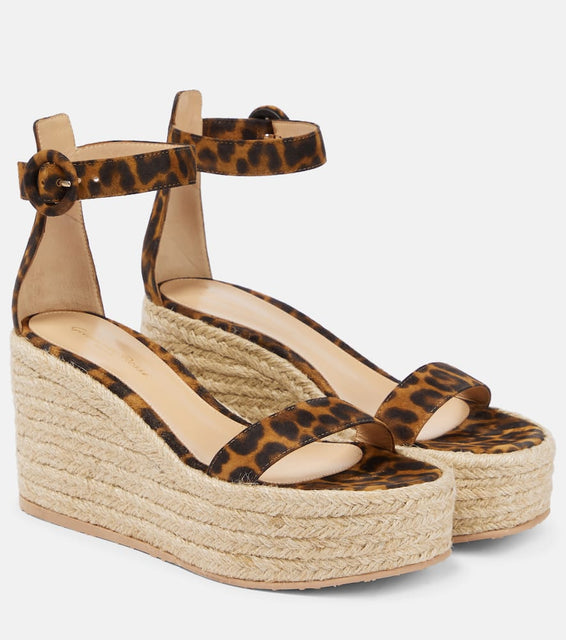 Gianvito Rossi Portofino suede espadrille wedges