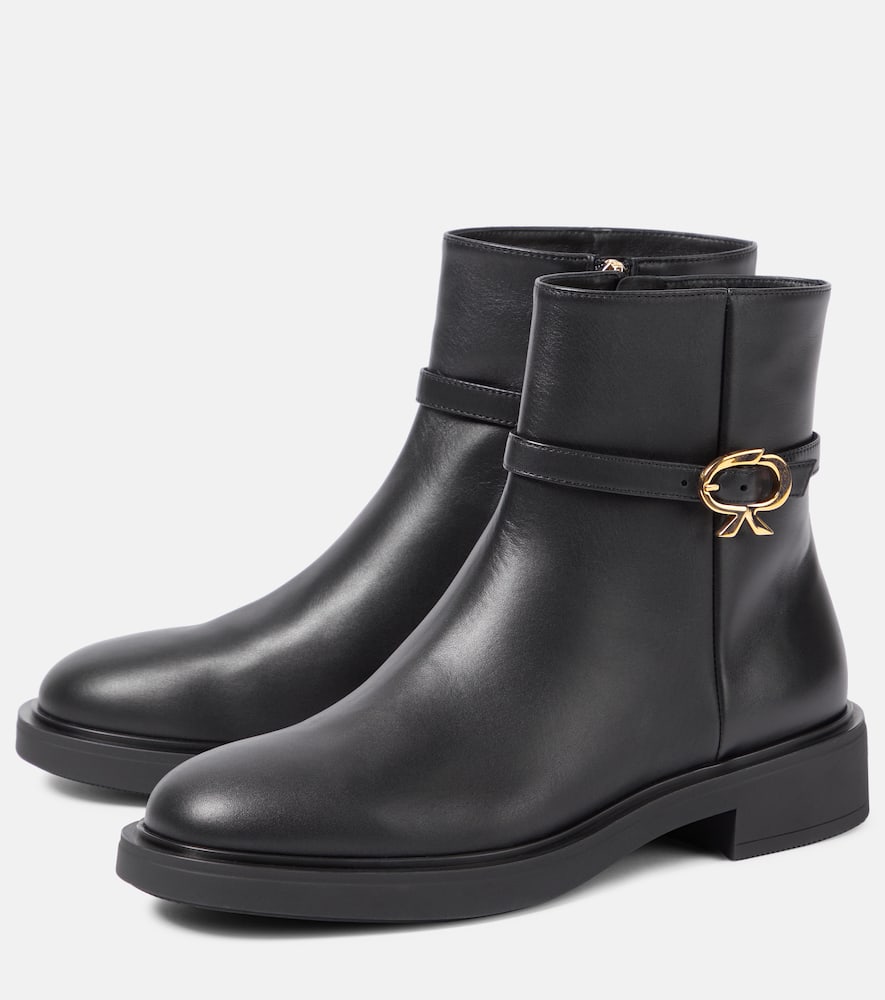 Gianvito Rossi Ribbon Dumont 20 leather ankle boots