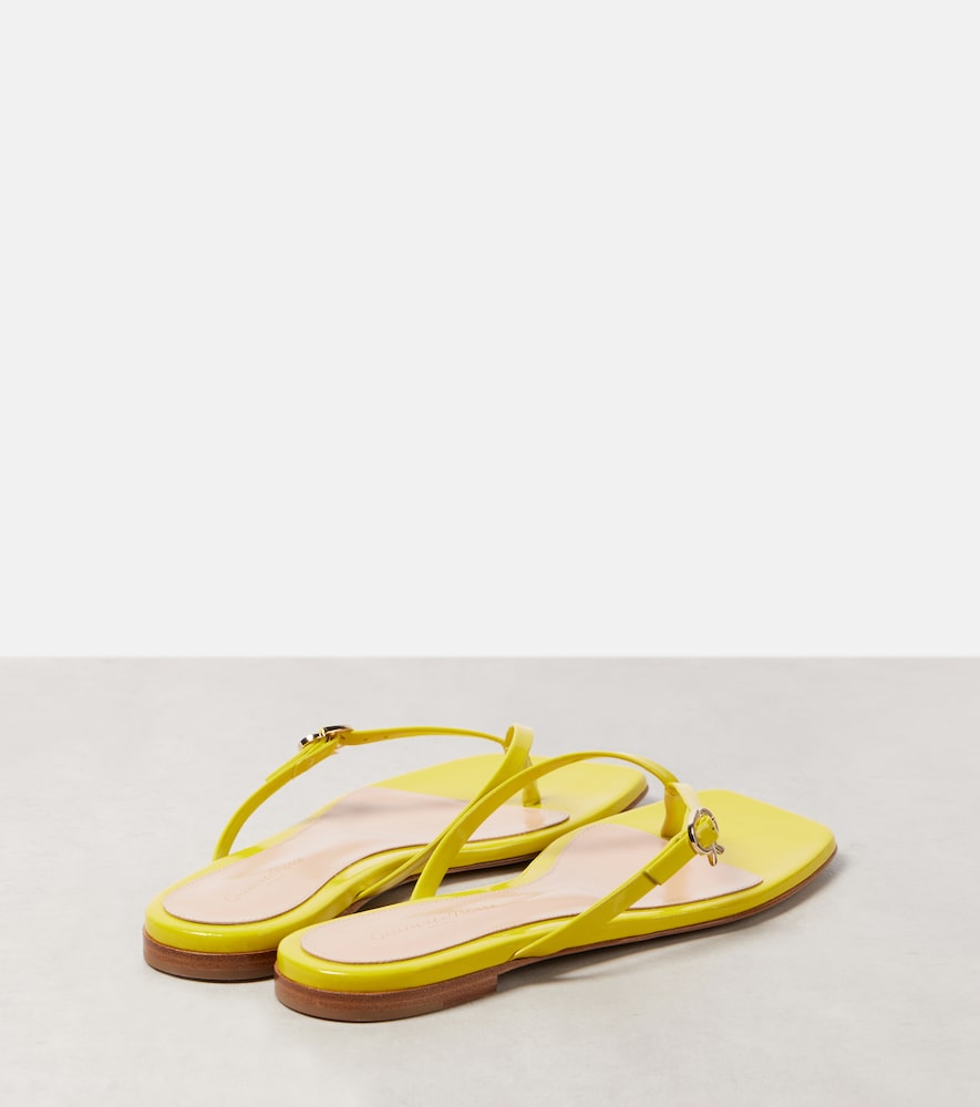 Gianvito Rossi Ribbon patent leather thong sandals