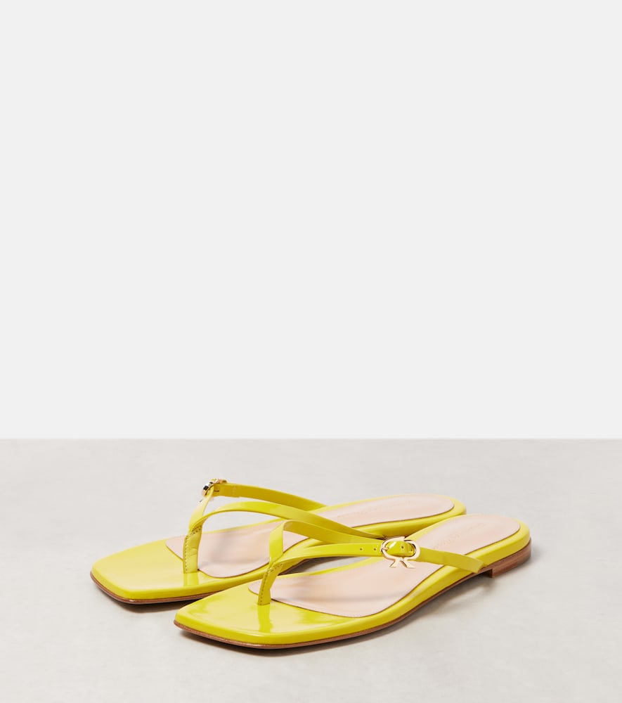 Gianvito Rossi Ribbon patent leather thong sandals