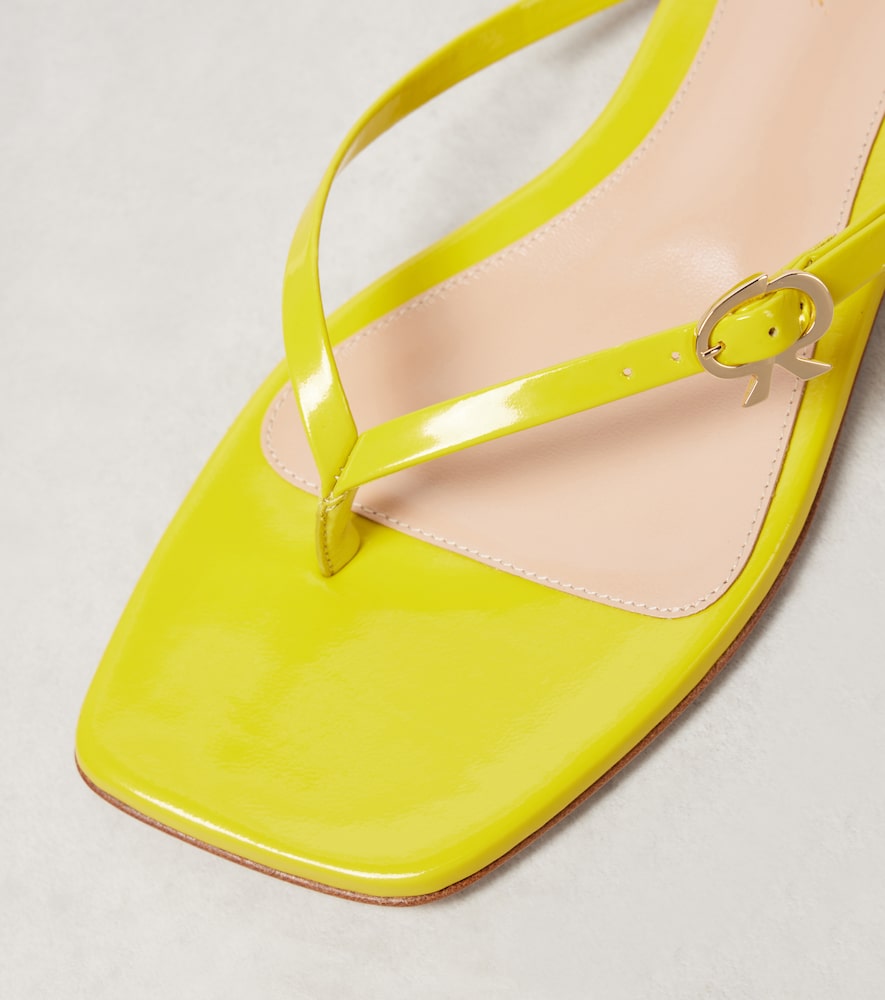 Gianvito Rossi Ribbon patent leather thong sandals