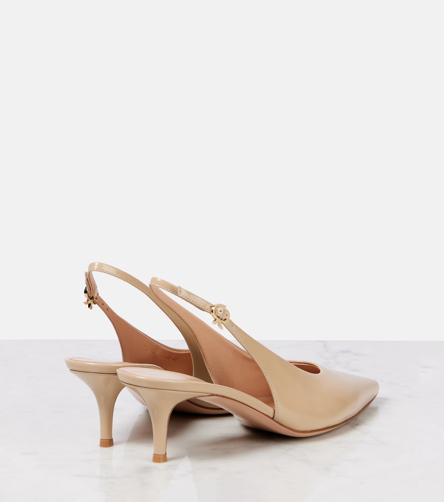 Gianvito Rossi Robbie 55 patent leather slingback pumps