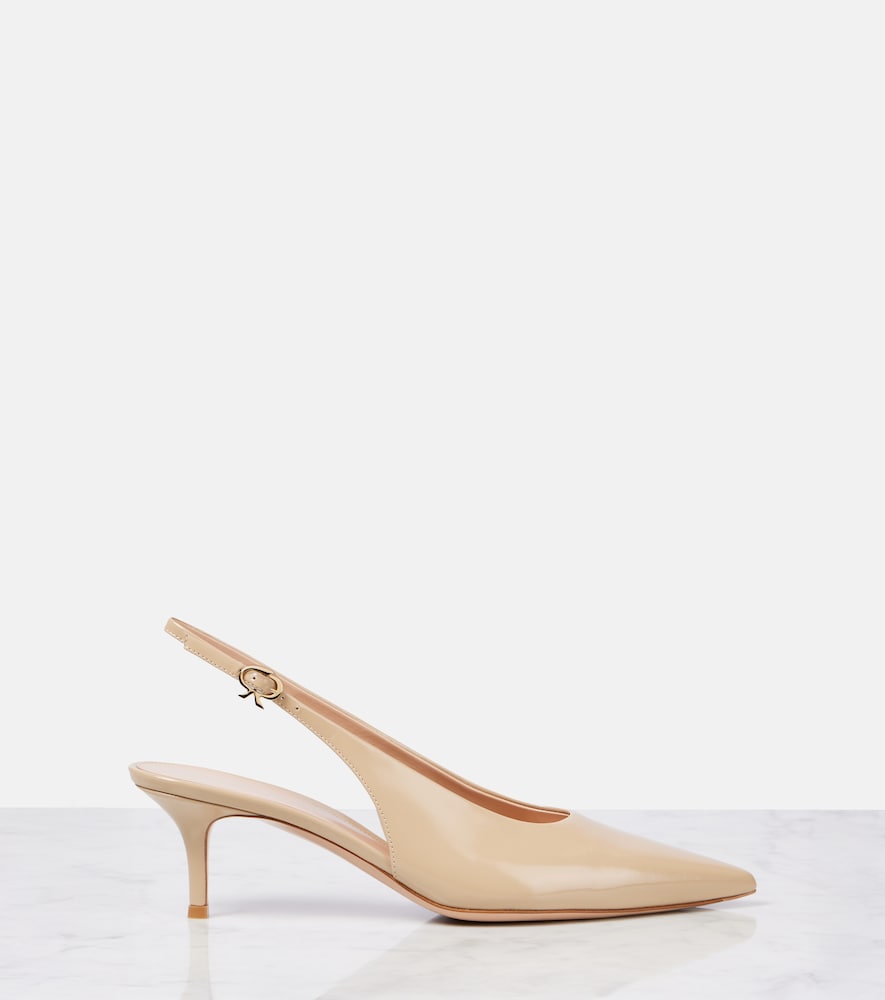 Gianvito Rossi Robbie 55 patent leather slingback pumps