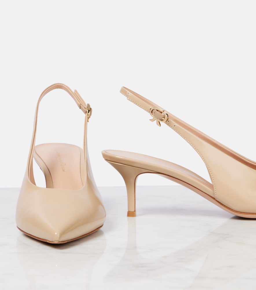 Gianvito Rossi Robbie 55 patent leather slingback pumps
