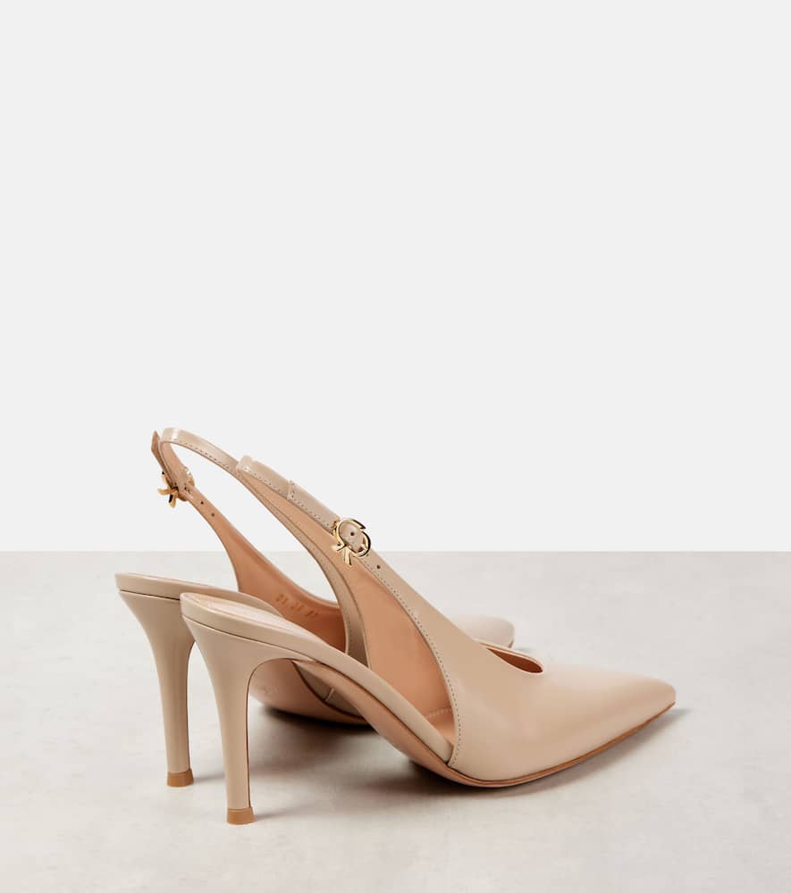 Gianvito Rossi Robbie 85 patent leather slingback pumps