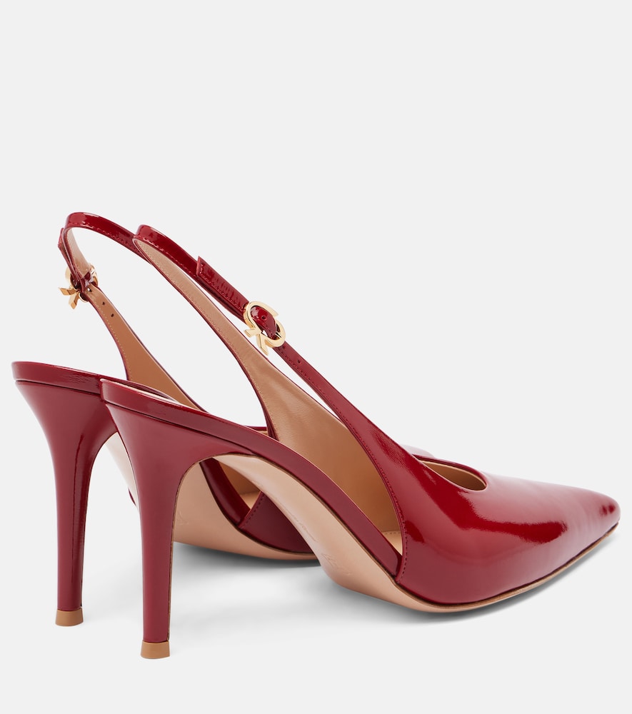 Gianvito Rossi Robbie 85 patent leather slingback pumps
