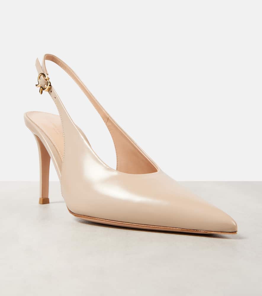 Gianvito Rossi Robbie 85 patent leather slingback pumps