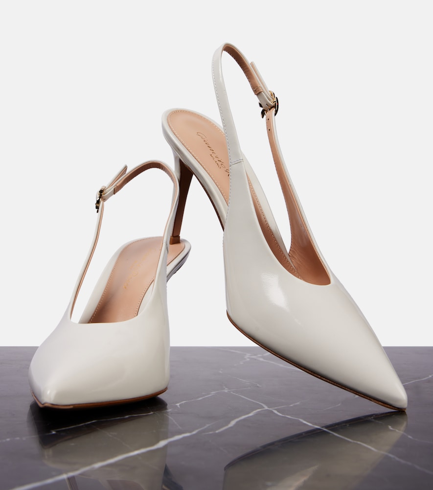 Gianvito Rossi Robbie 85 patent leather slingback pumps