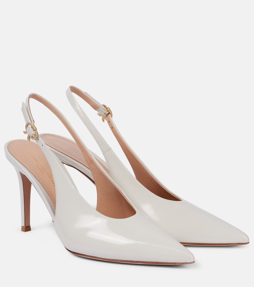 Gianvito Rossi Robbie 85 patent leather slingback pumps