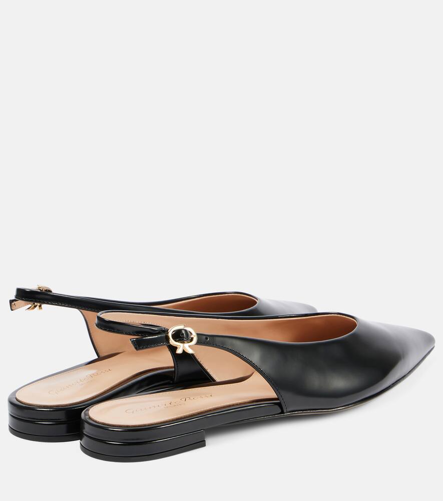 Gianvito Rossi Robbie Sling 05 leather slingback flats