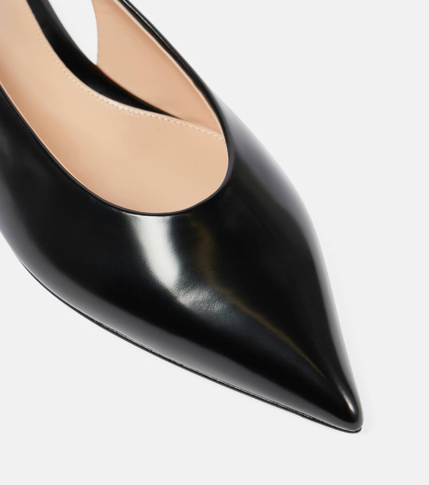 Gianvito Rossi Robbie Sling 05 leather slingback flats