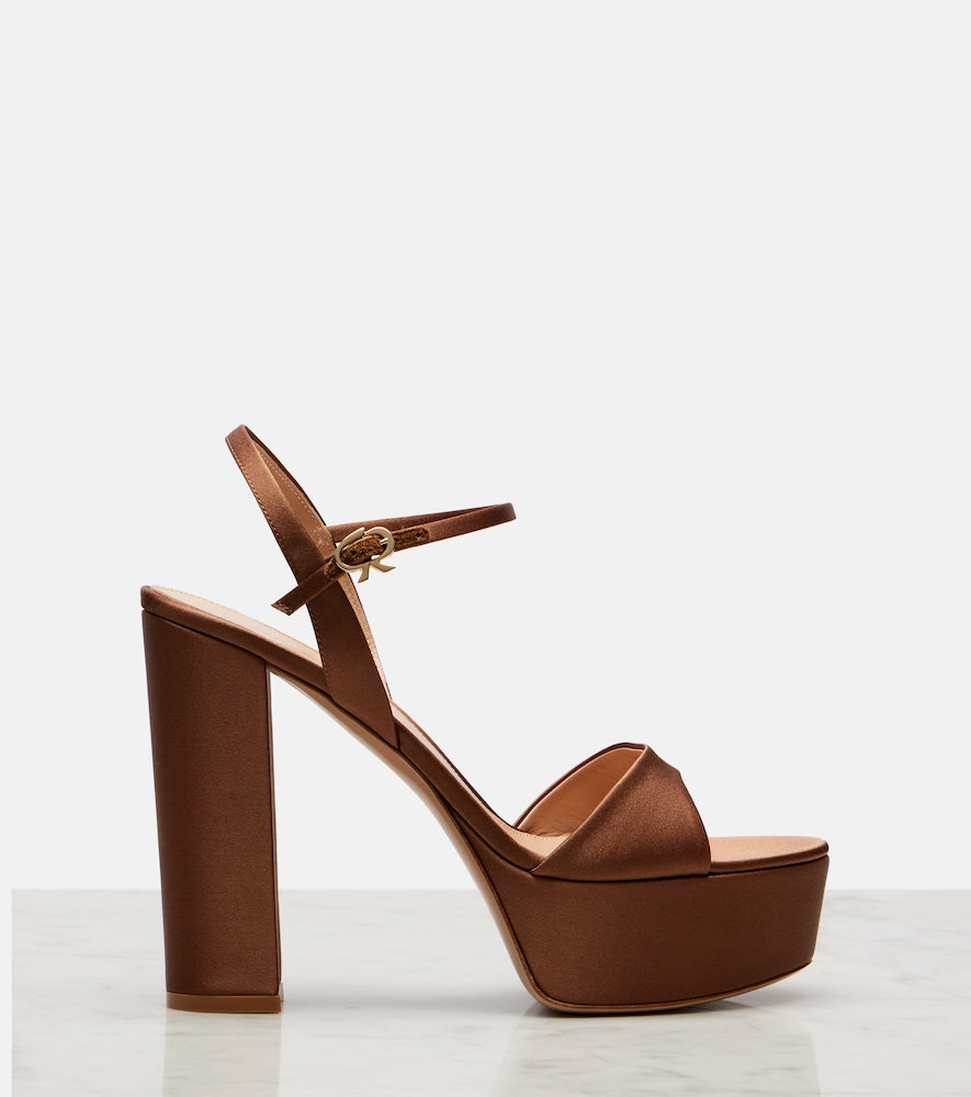 Gianvito Rossi Satin crepe platform sandals
