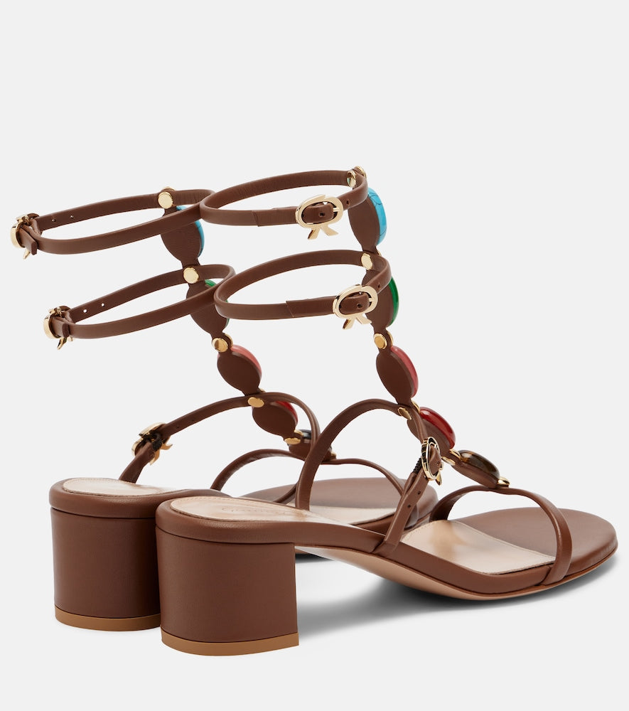 Gianvito Rossi Shanti 45 leather sandals