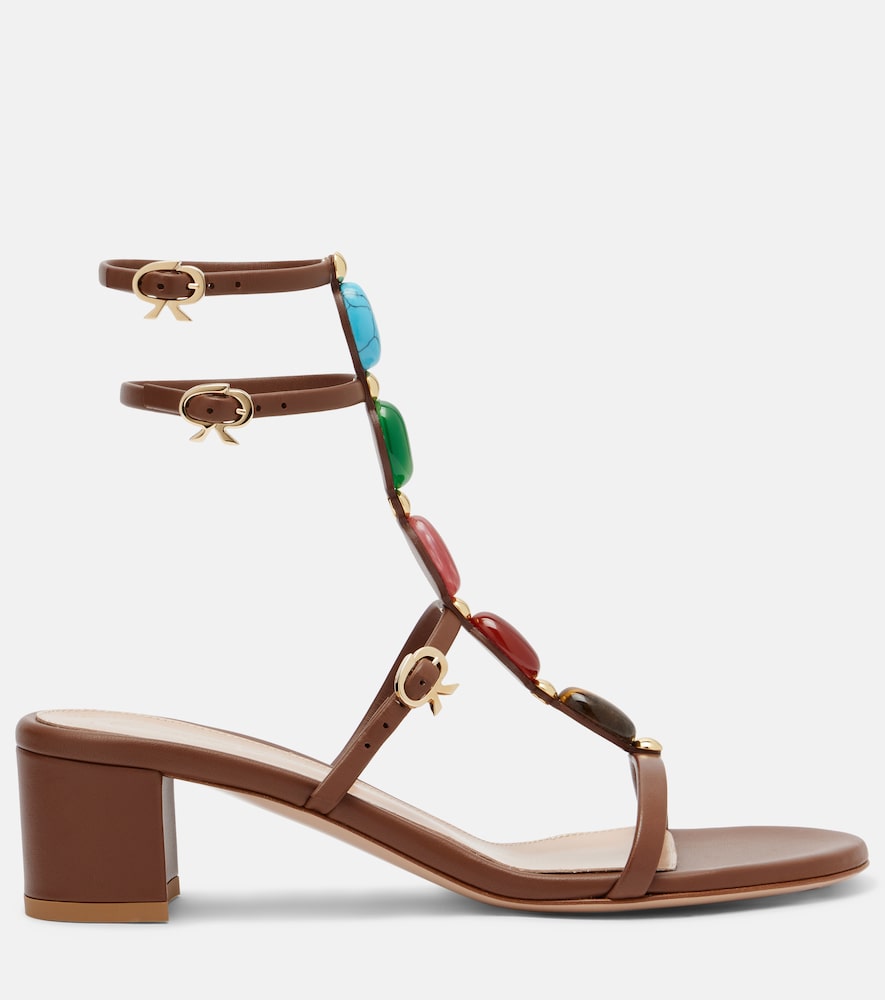 Gianvito Rossi Shanti 45 leather sandals