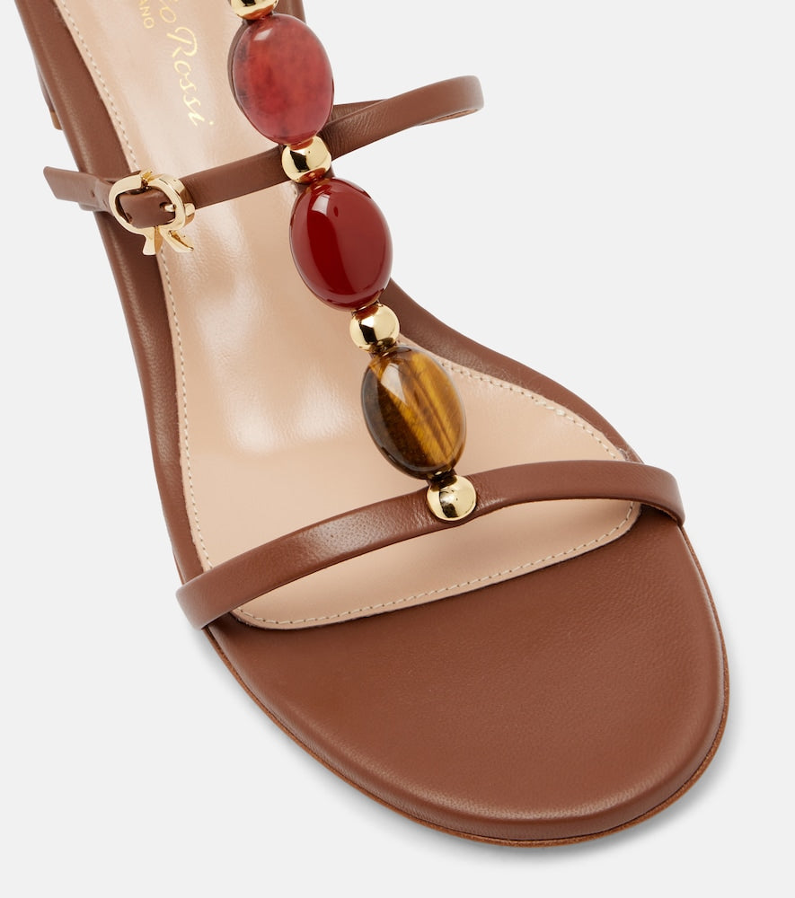 Gianvito Rossi Shanti 45 leather sandals