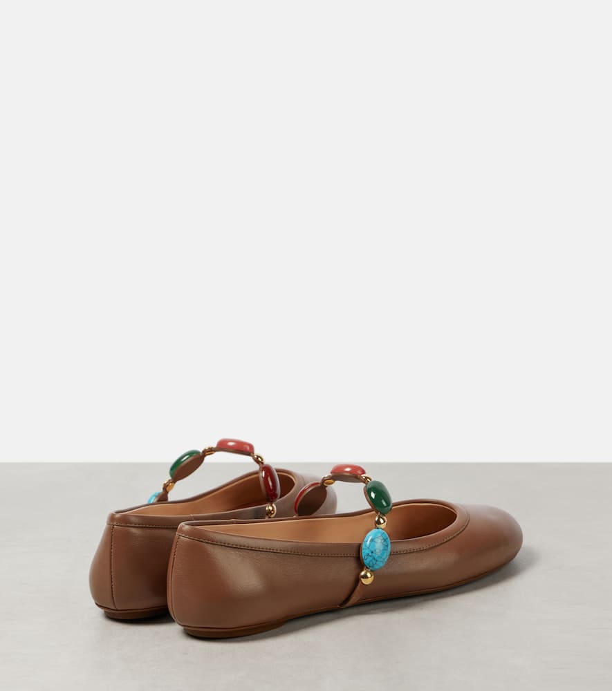 Gianvito Rossi Shanti embellished leather Mary Jane flats